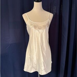 Cream embroidered floral slip dress lingerie